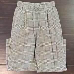 Topshop Plaid Elastic Waist Pants